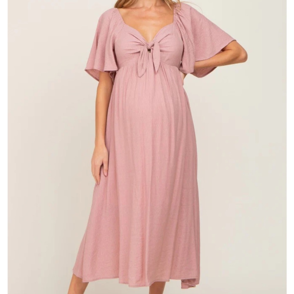 PINKBLUSH Pink Maternity Midi Dress
